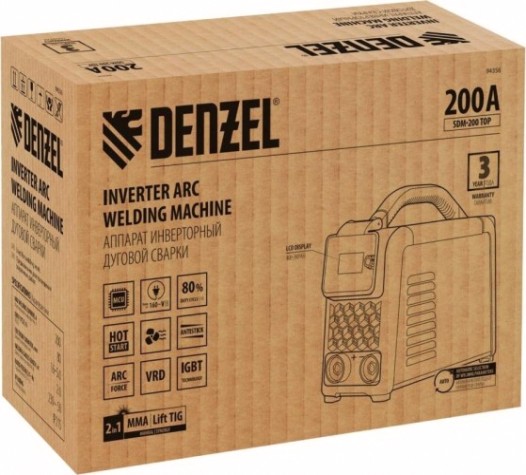 Сварочный инвертор Denzel SDM-200 Top [94356]